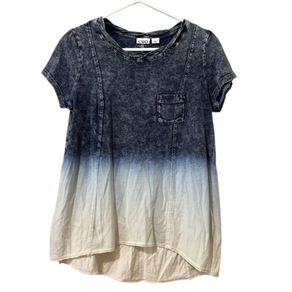 Cato Women Shirt Size Small Short Sleeve Hi Low Cotton Lightweight‎ Casual City